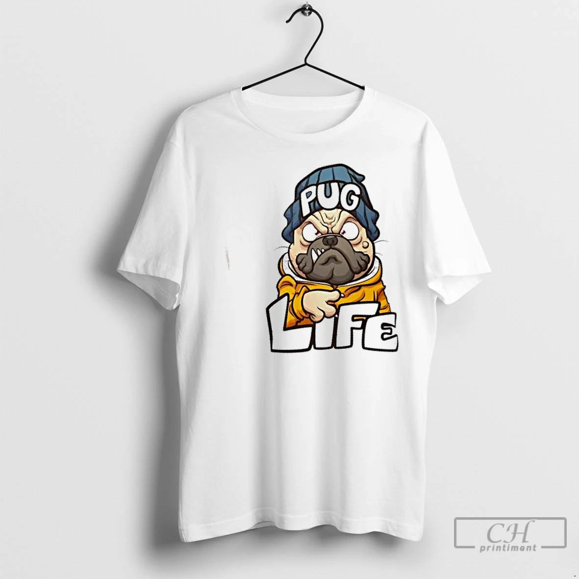 Classic Pug Life Gangsta Dog Cartoon