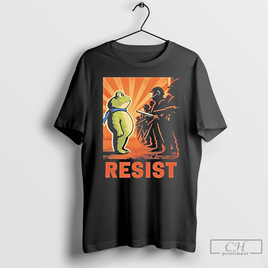 Classic Resist Frog Activist Portland T Shirts