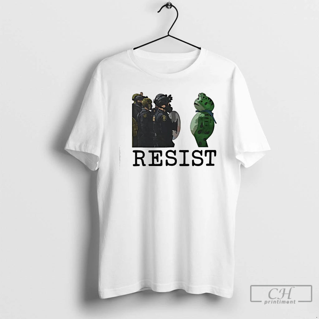 Classic Resist Portland Frog Protest Anti Ice Anti Fascism T Shirts