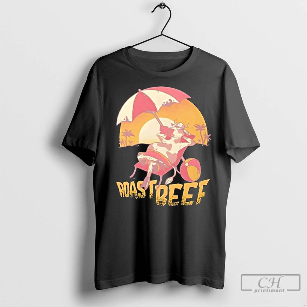 Classic Roastbeef Cow Beach Cartoon