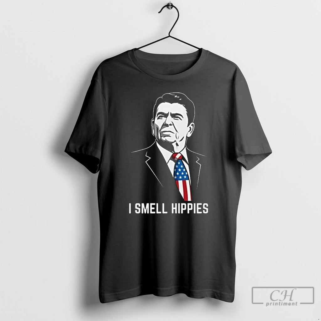 Classic Ronald Reagan I Smell Hippies Long Sleve T Shirts Hoodie Longsleeve