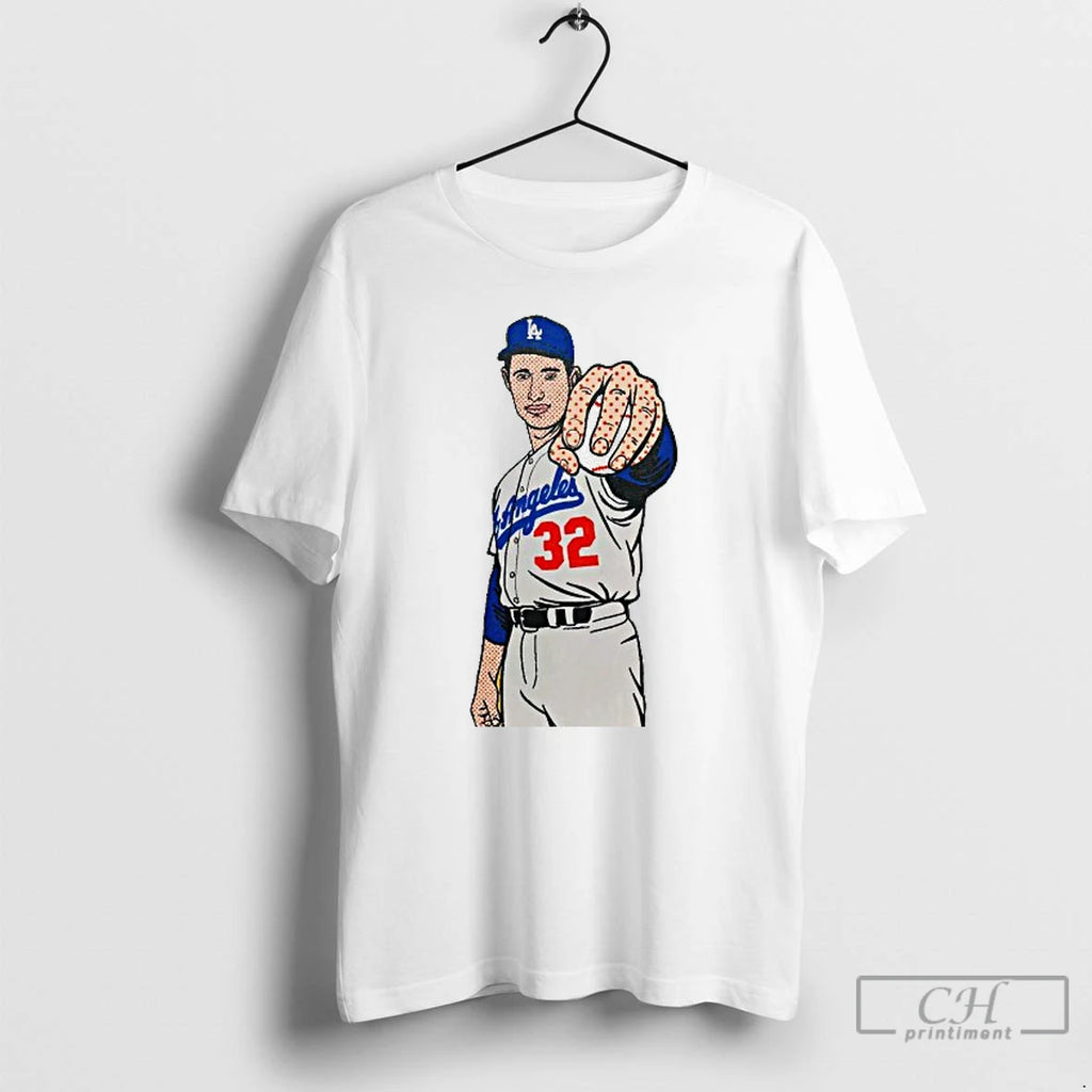 Classic Sandy Koufax Los Angeles Dodgers 2025 Graphic Mens White Tee T Shirts