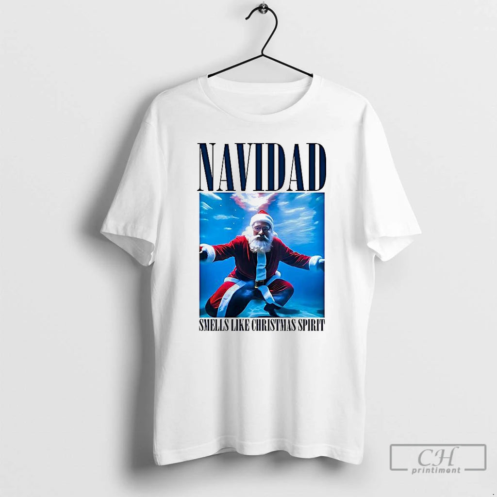 Classic Santa Navidad Smells Like Christmas Spirit T Shirts Hoodie Longsleeve