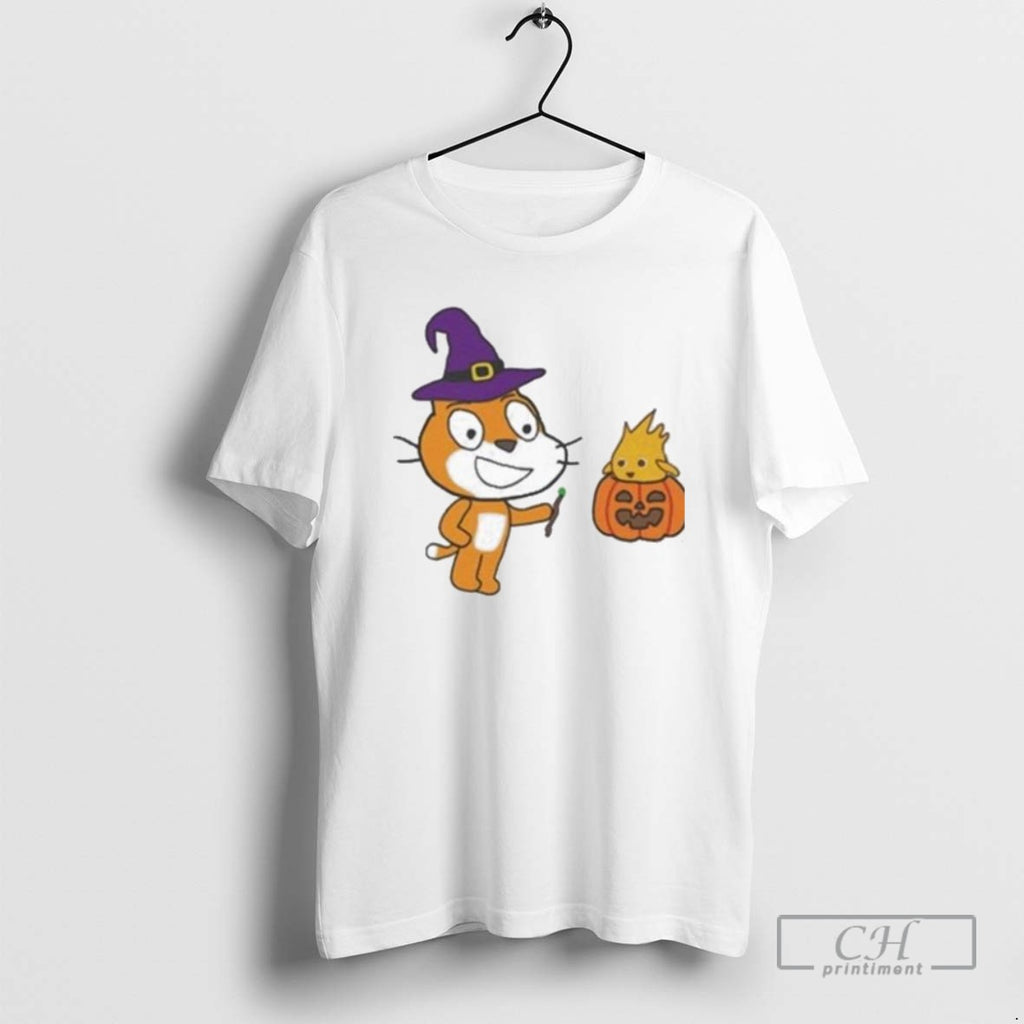 Classic Scratch Cat Halloween T Shirts