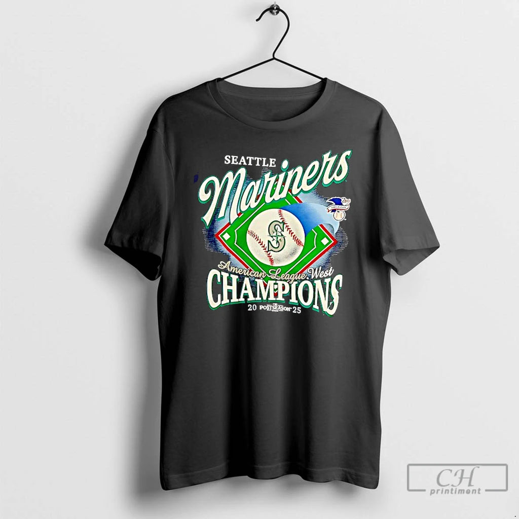 Classic Seattle Mariners America League West Division Champions 2025 T Shirts