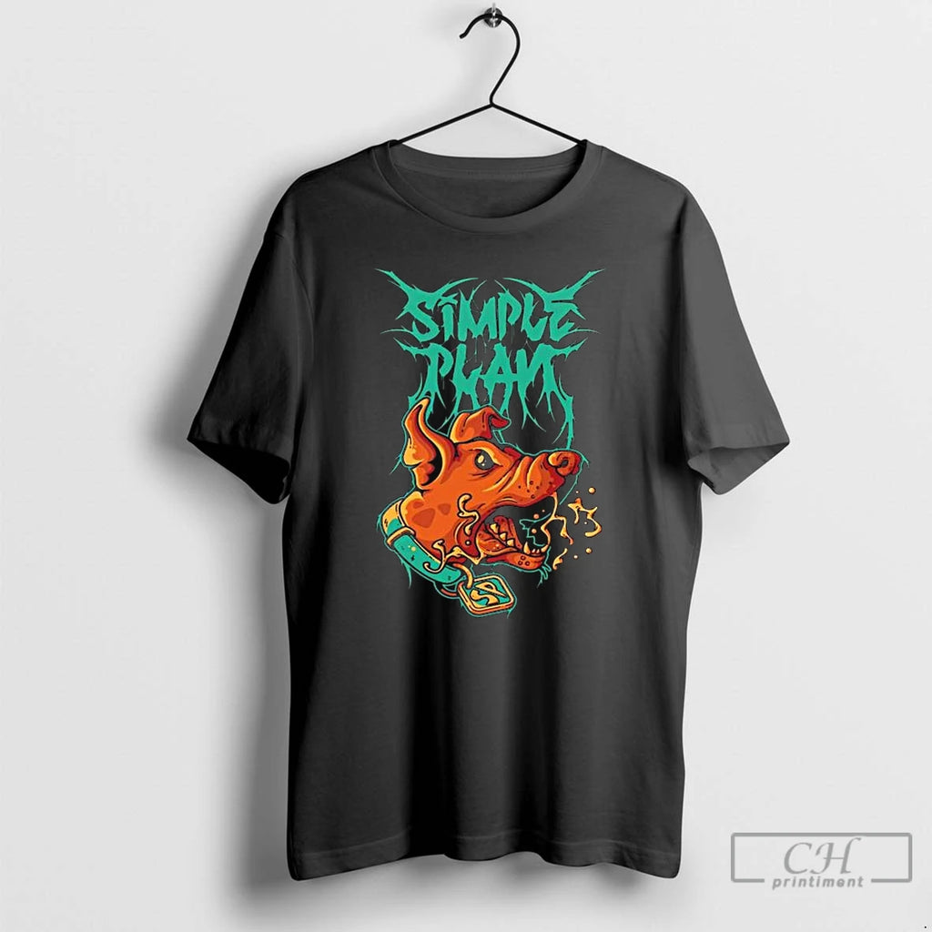Classic Simple Plan 2025 Halloween Spooky Metal Logo Long Sleve T Shirts