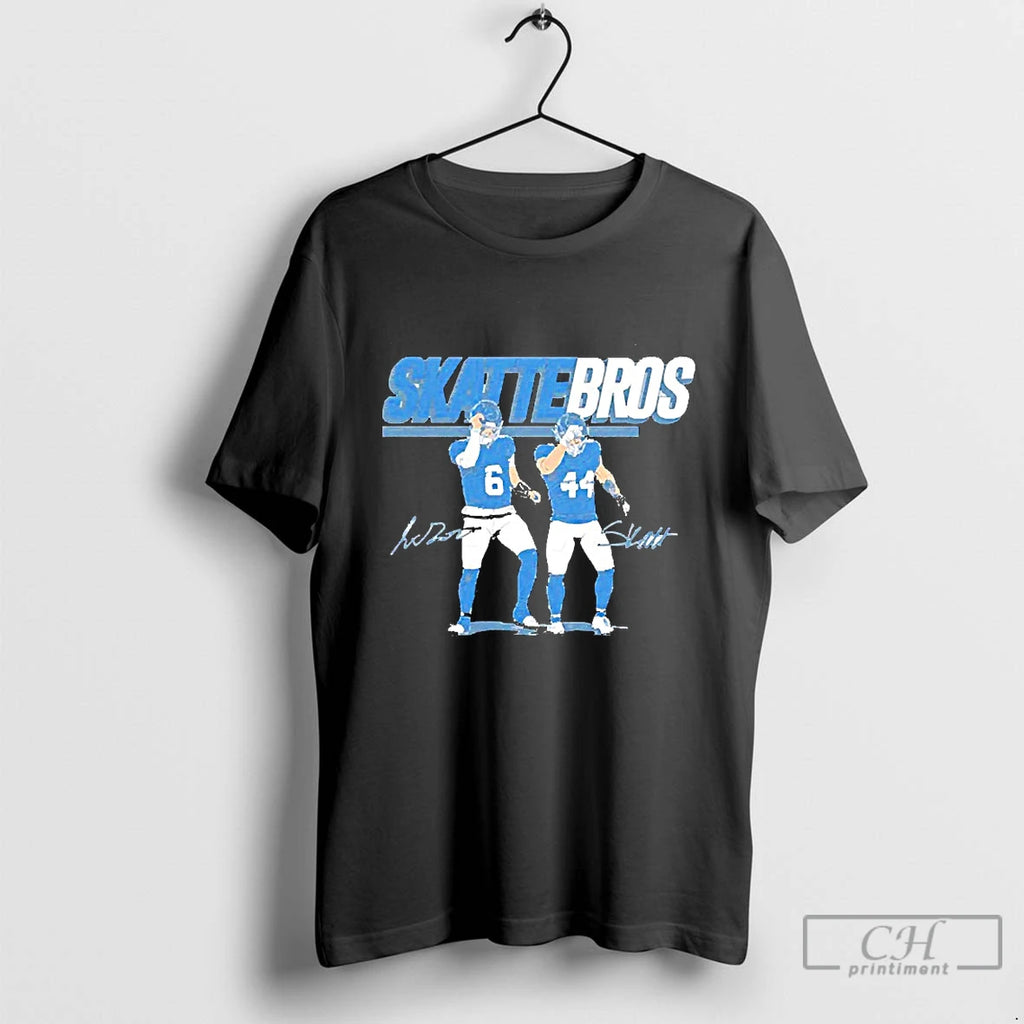 Classic Skattebros Jaxson Dart And Cam Skattebo New York Giants Signature Blackshirt T Shirts