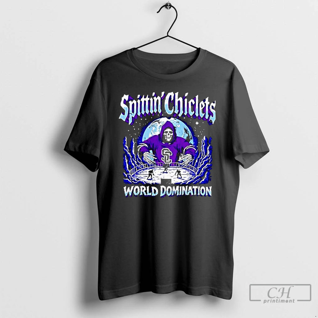Classic Skeleton Spittin Chiclets World Domination T Shirts