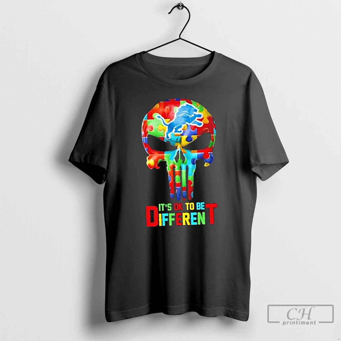 Classic Skull Detroit Lions Its Ok To Be Different T Shirts Hoodie Longsleeve