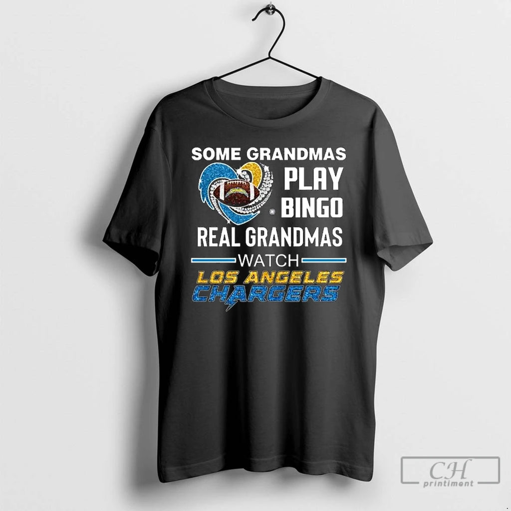 Classic Some Grandmas Play Bingo Real Grandmas Watch Los Angeles Chargers Diamond Heart 2025 Long