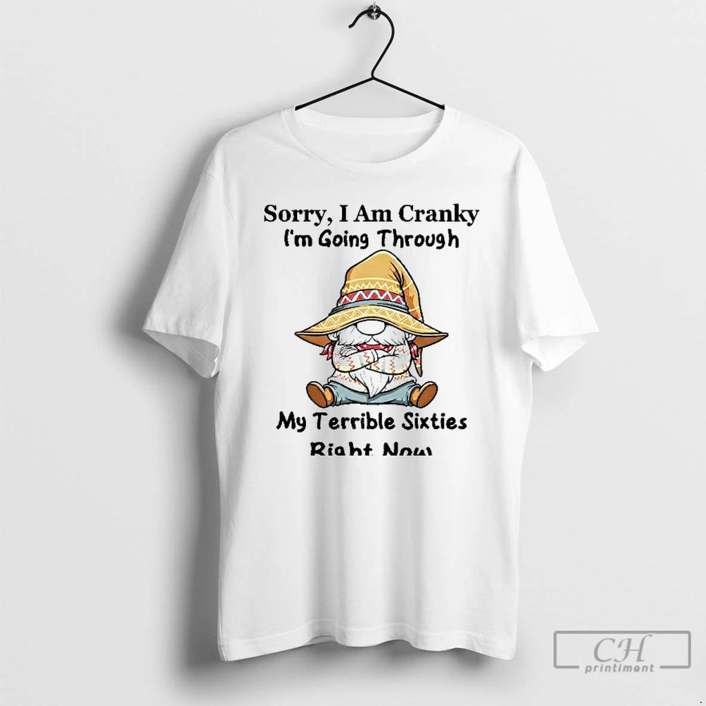 Classic Sorry I Am Cranky Im Going Through My Terrible Sixties Right Now Gnome Mens
