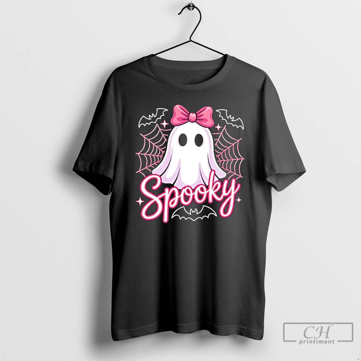 Classic Spooky Ghost Pink Coquette Halloween Cute T Shirts Hoodie Longsleeve