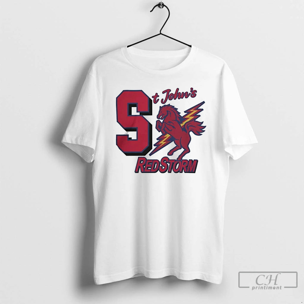 Classic St Johns Red Storm Letter Logo T Shirts Hoodie Longsleeve