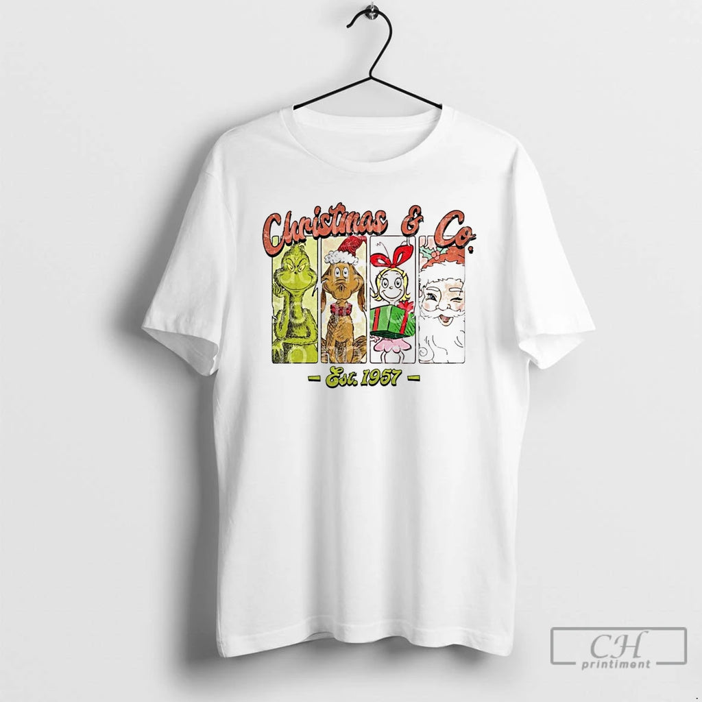 Classic The Grinch Cindy Lou Who And Santa Claus Christmas Co Est 1957 White