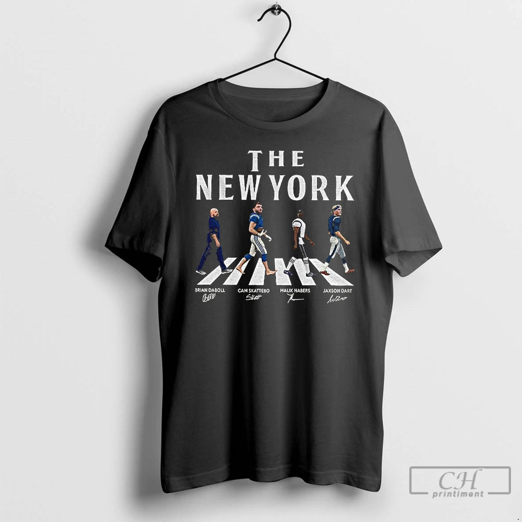 Classic The New York Walking Road Signatures Football Jaxson Dart Malik Nabers Cam Skattebo