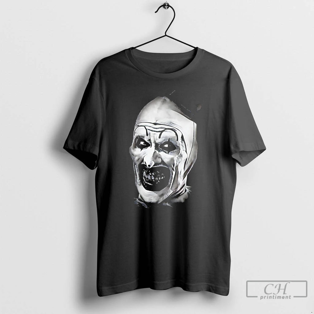 Classic The Terrifier Horror Character Big Face Halloween T Shirts Hoodie Longsleeve