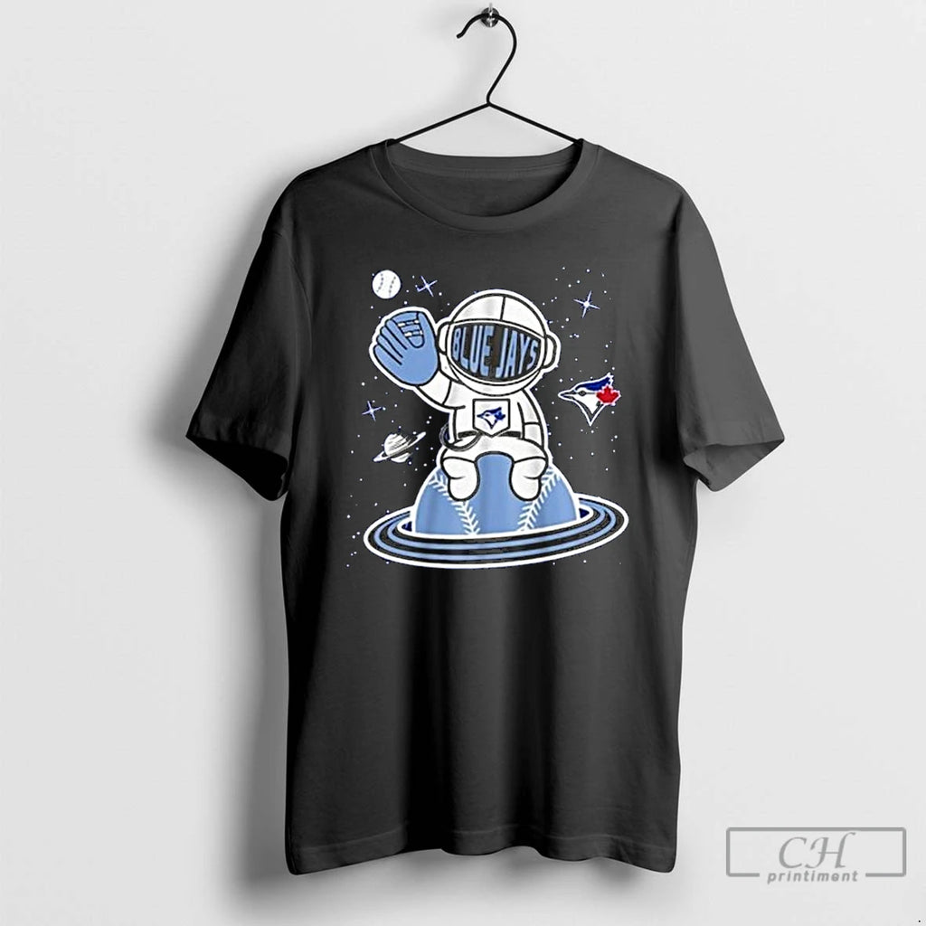 Classic Toronto Blue Jays Boys Blue Space Ball Long Sleve T Shirts