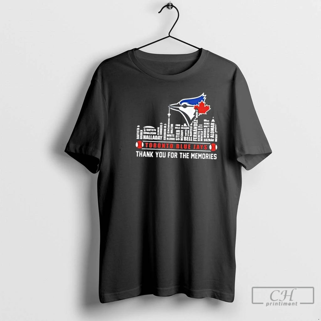 Classic Toronto Blue Jays Skyline Names Thank You For The Memories 2025 T Shirts