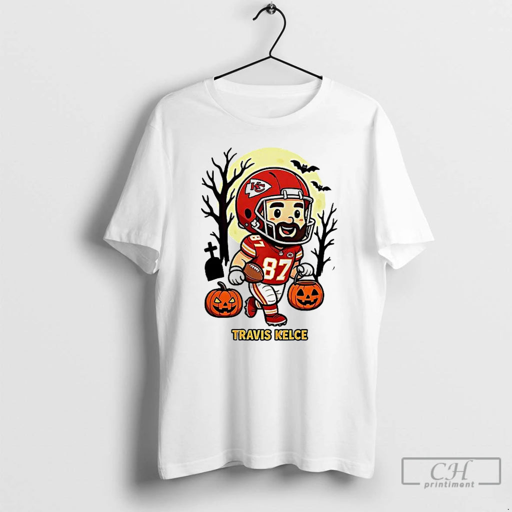 Classic Travis Kelce Kansas City Chiefs Football Jack O Latern Halloween T Shirts