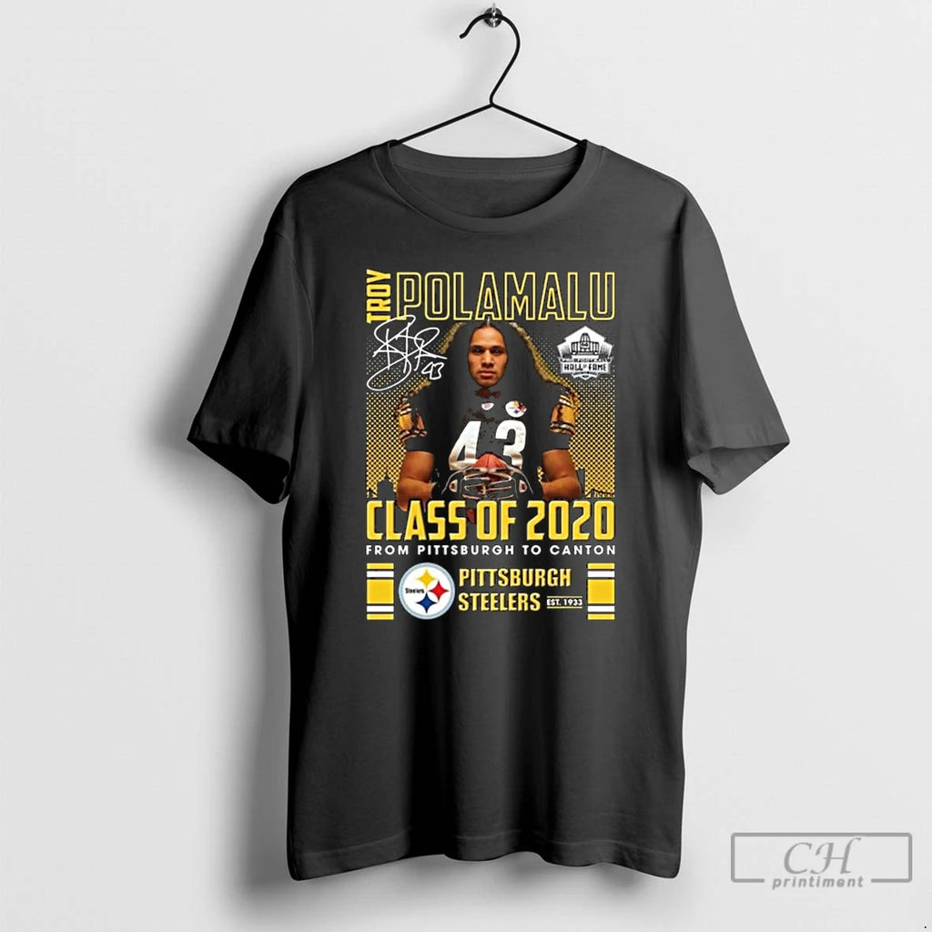Classic Troy Polamalu Class Of 2020 From Pittsburgh To Canton Signature Long Sleve T Shirts