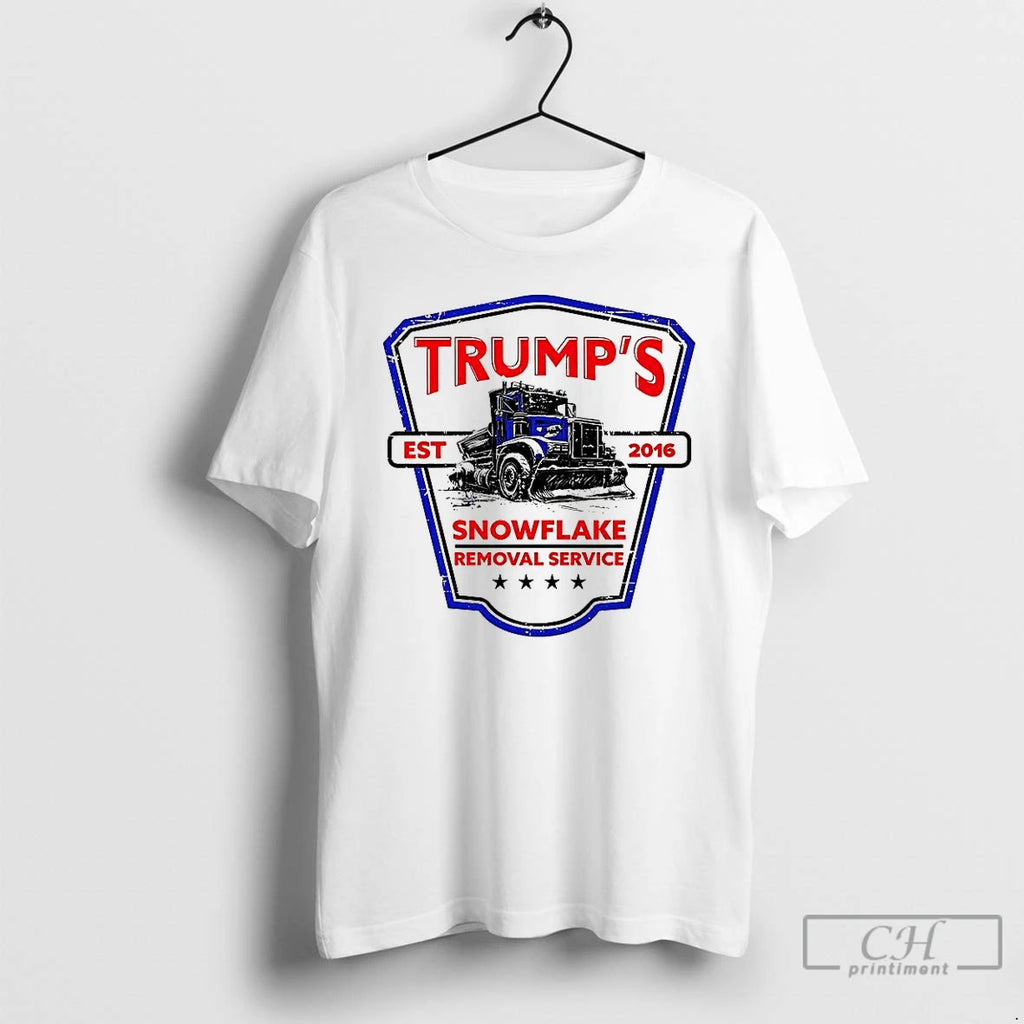 Classic Trumps Snowflake Removal Service Est 2016 Shield Logo T Shirts