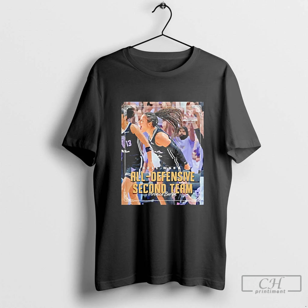 Classic Veronica Burton Golden State Valkyries 2025 Wnba All Defensive Second Team Blackshirt T Shirts