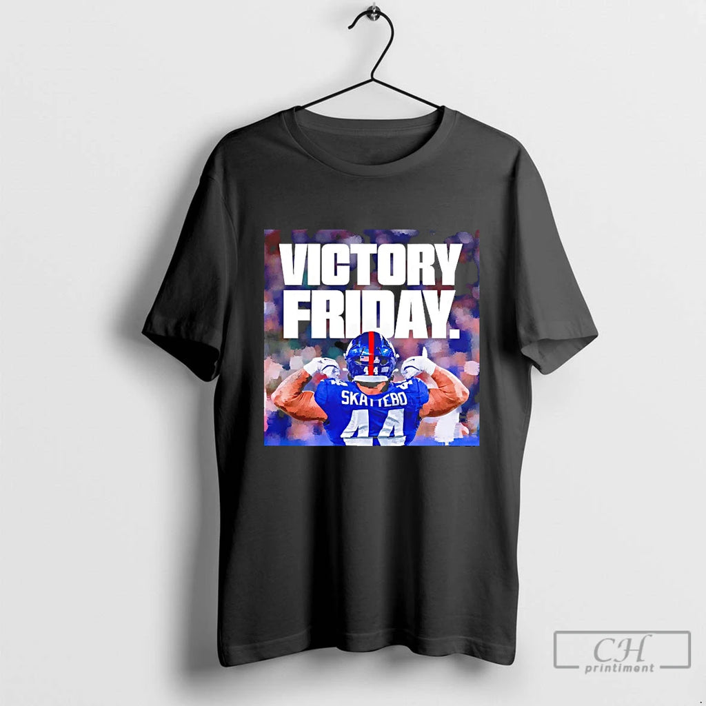 Classic Victory Friday Cameron Skattebo New York Giants Graphic Blackshirt T Shirts