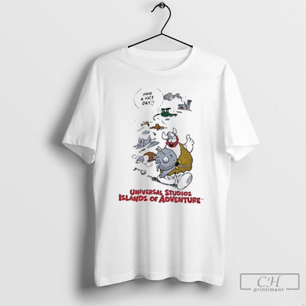 Classic Vintage Universal Studios Islands Of Adventure Viking T Shirts