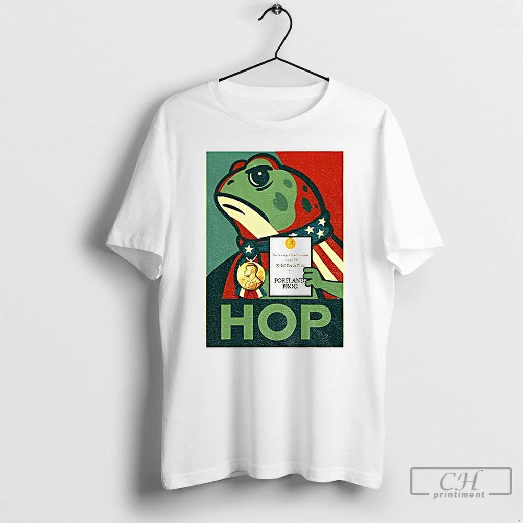 Classic Viral Portland Frog Meme Nobel Peace Prize Funny Political T Shirts