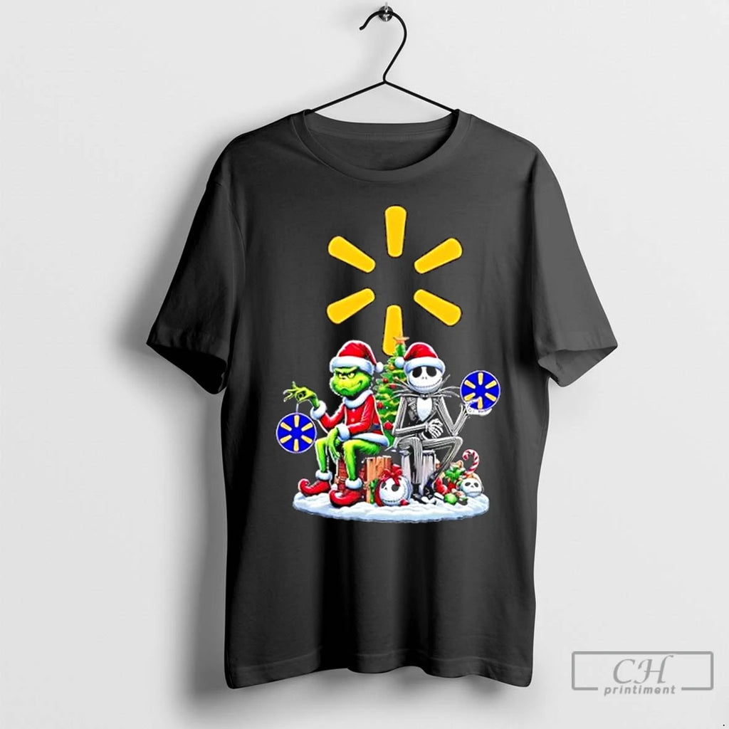 Classic Walmart X Grinch And Jack Skellington Unwilling Friends Merry Christmas