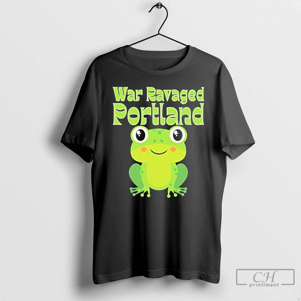 Classic War Ravaged Portland Frog Protest T Shirts