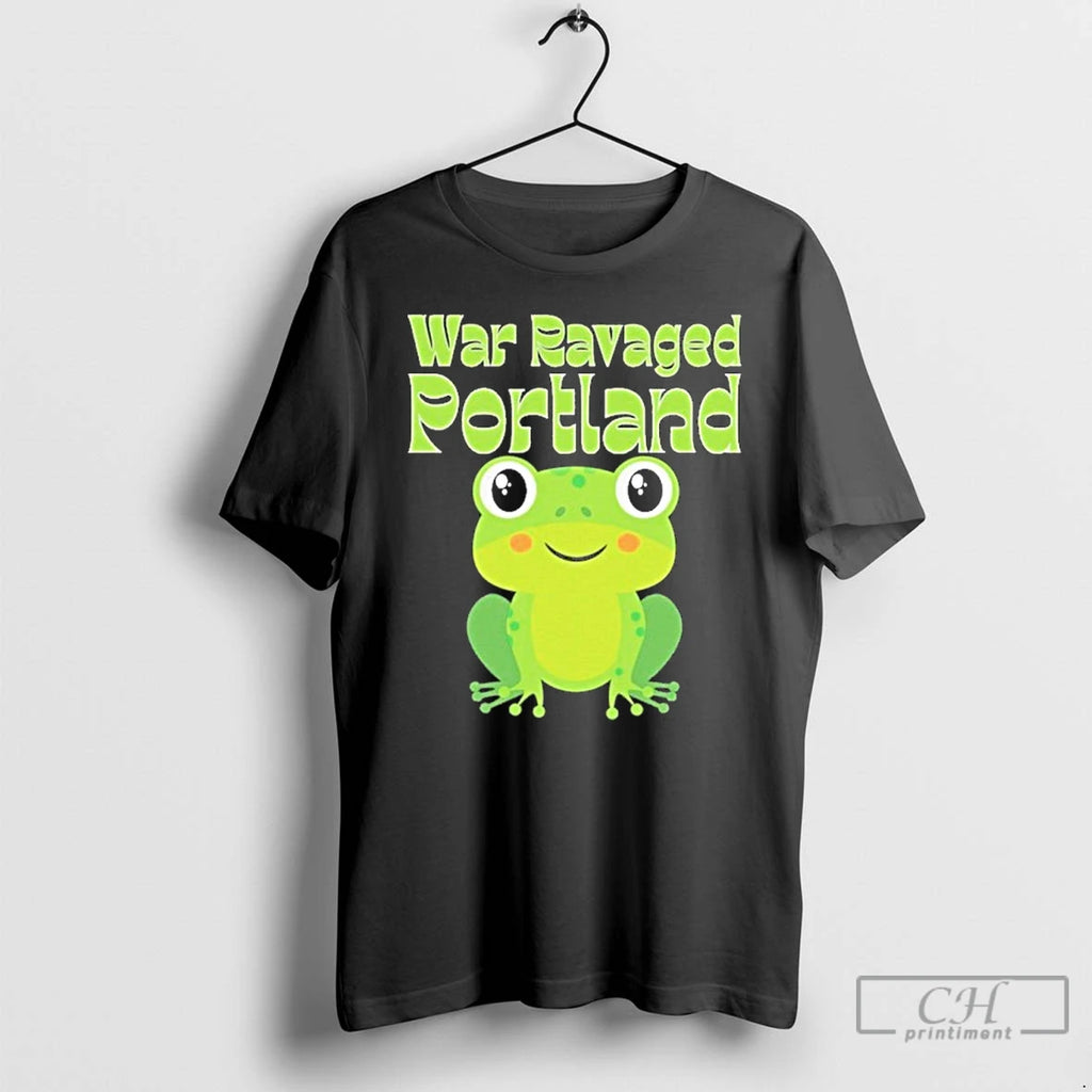 Classic War Ravaged Portland Frog T Shirts