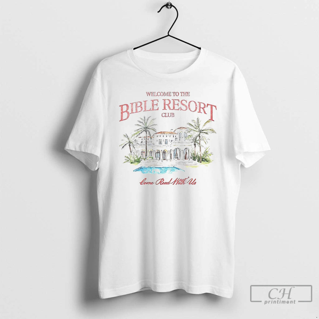 Classic Welcome To The Bible Resort Club White T Shirts