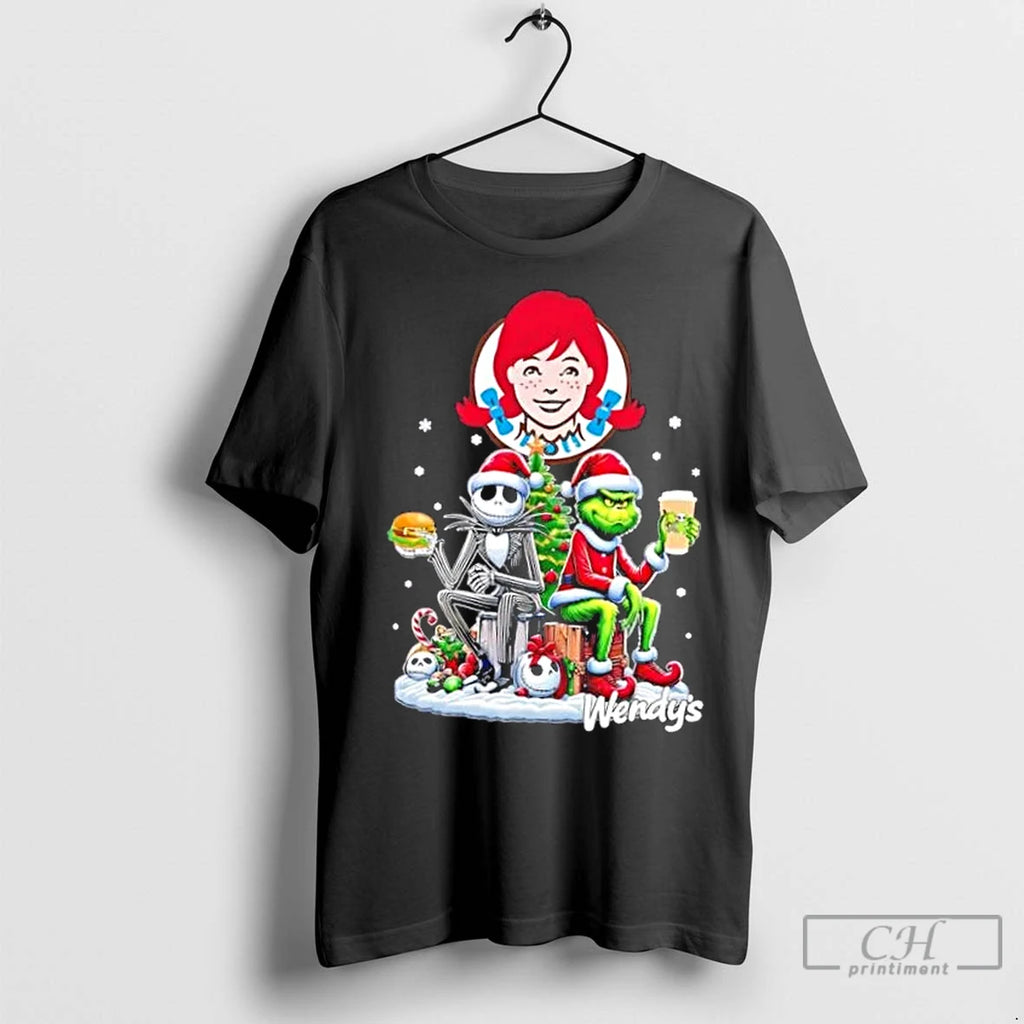 Classic Wendys X Grinch And Jack Skellington Unwilling Friends Merry Christmas