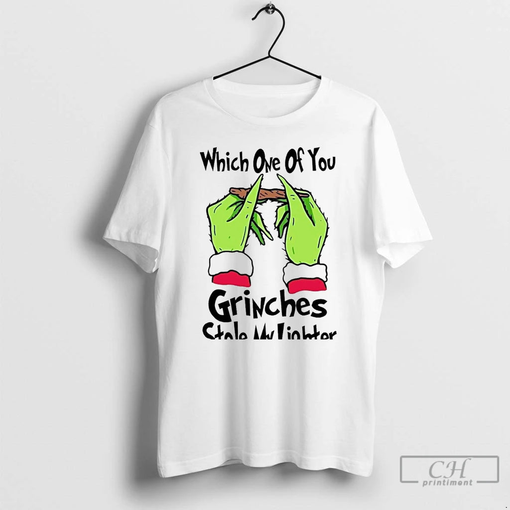 Classic Which One Of You Grinches Stole My Lighter Christmas White T Shirts