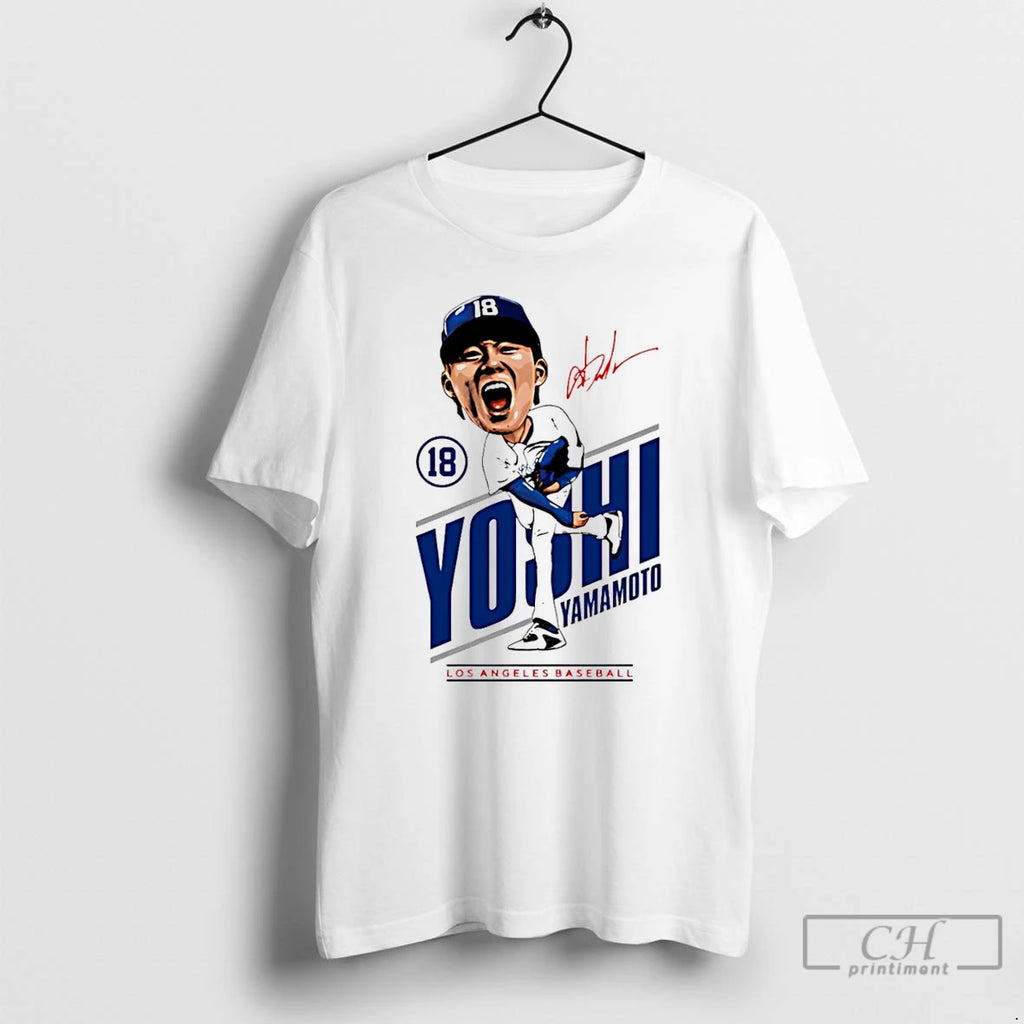 Classic Yoshinobu Yamamoto Los Angeles Dodgers Caricature 2025 T Shirts Hoodie Longsleeve