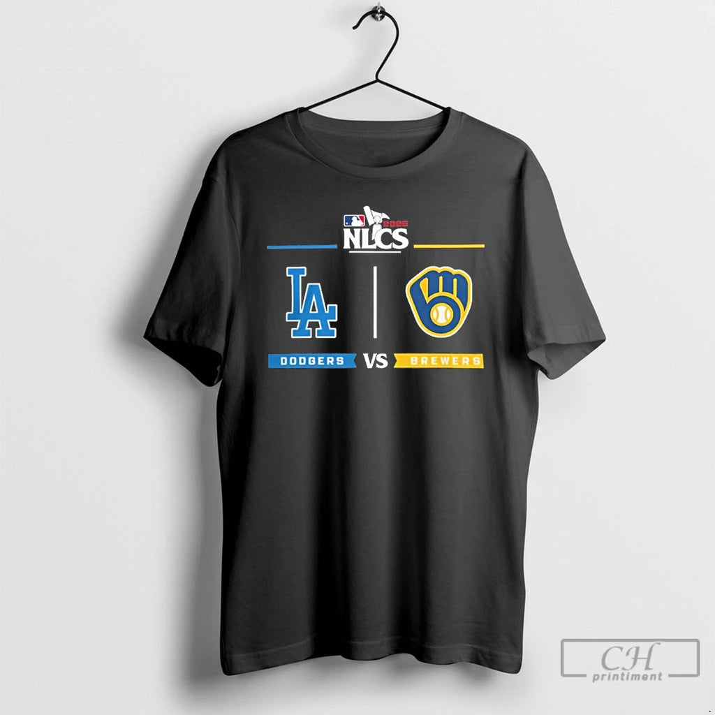 Classic Los Angeles Dodgers Vs Milwaukee Brewers 2025 Nlcs Baseball Playoffs Series Matchup T Shirts