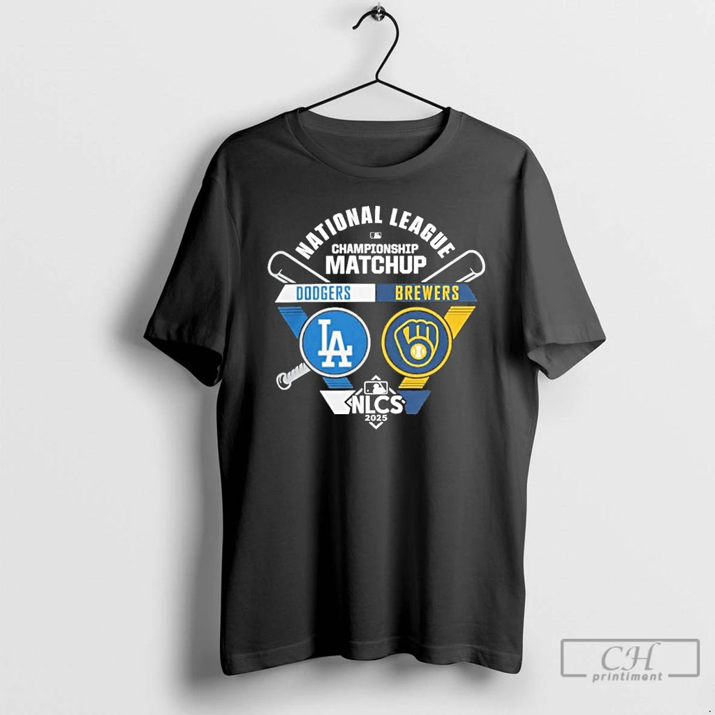 Classic Matchup Los Angeles Dodgers Vs Milwaukee Brewers 2025 Mlb Nlcs Matchup T Shirts
