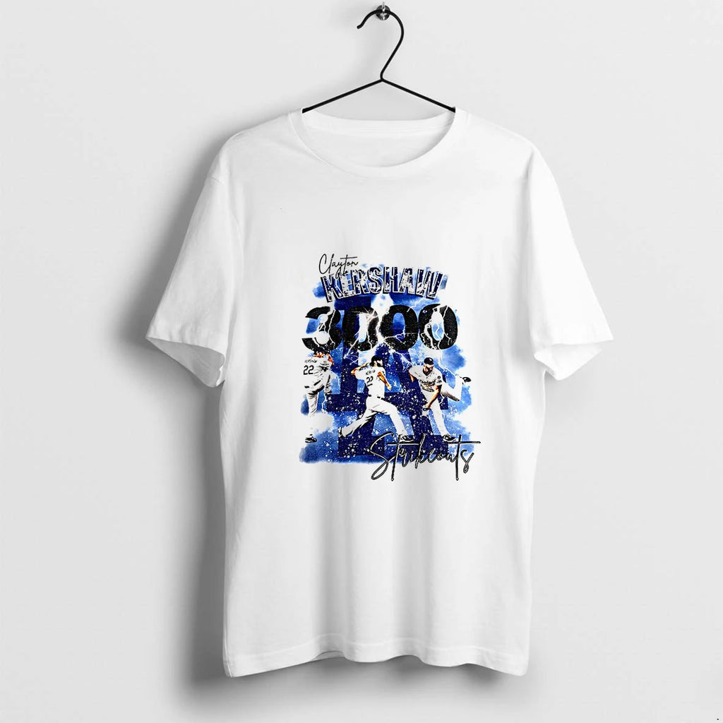 Clayton Kershaw 3000 Strikeouts Los Angeles Dodgers Mlb Baseball Graphic Vintage Tshirts Sweater