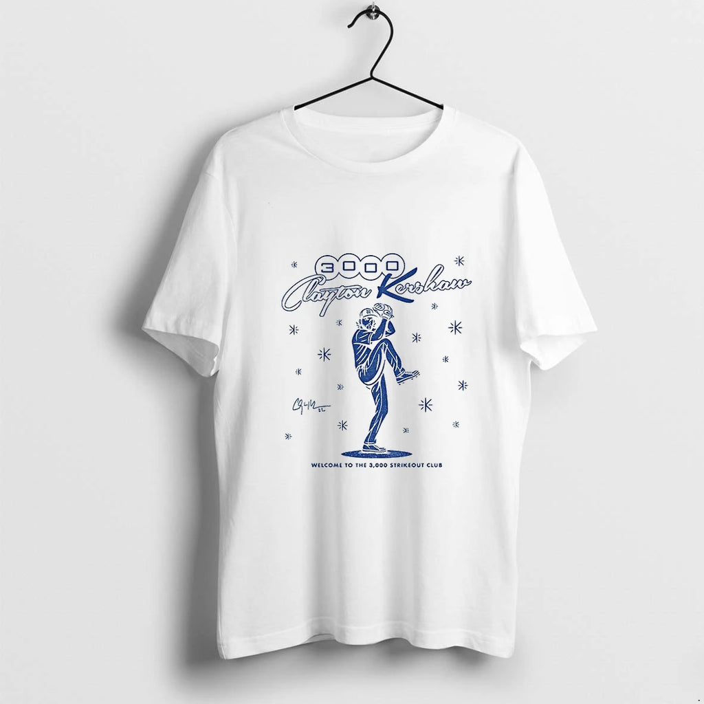 Clayton Kershaw Los Angeles Dodgers Mlb Model Welcome To The 3000 Strikeout Club Tshirts Sweater