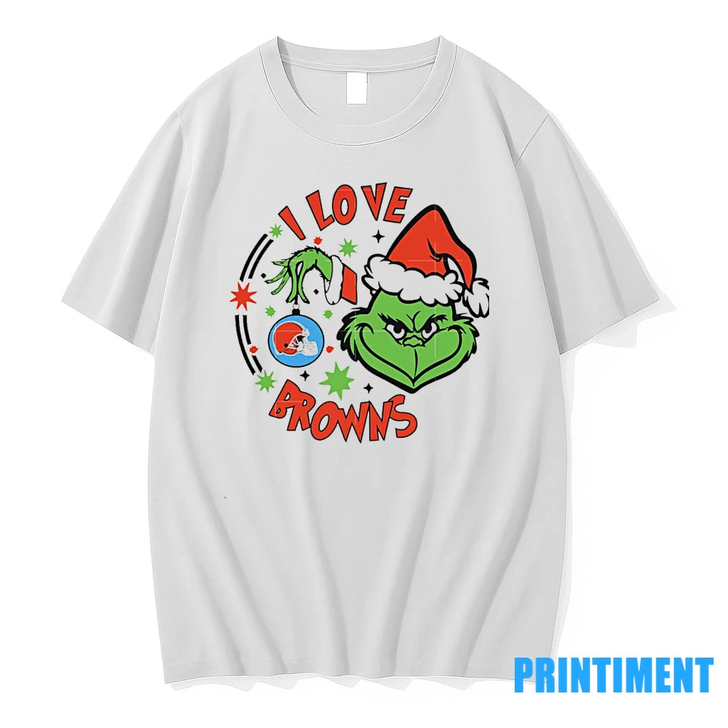 Cleveland Browns X Santa Grinch I Love Browns Christmas Tshirts Sweater