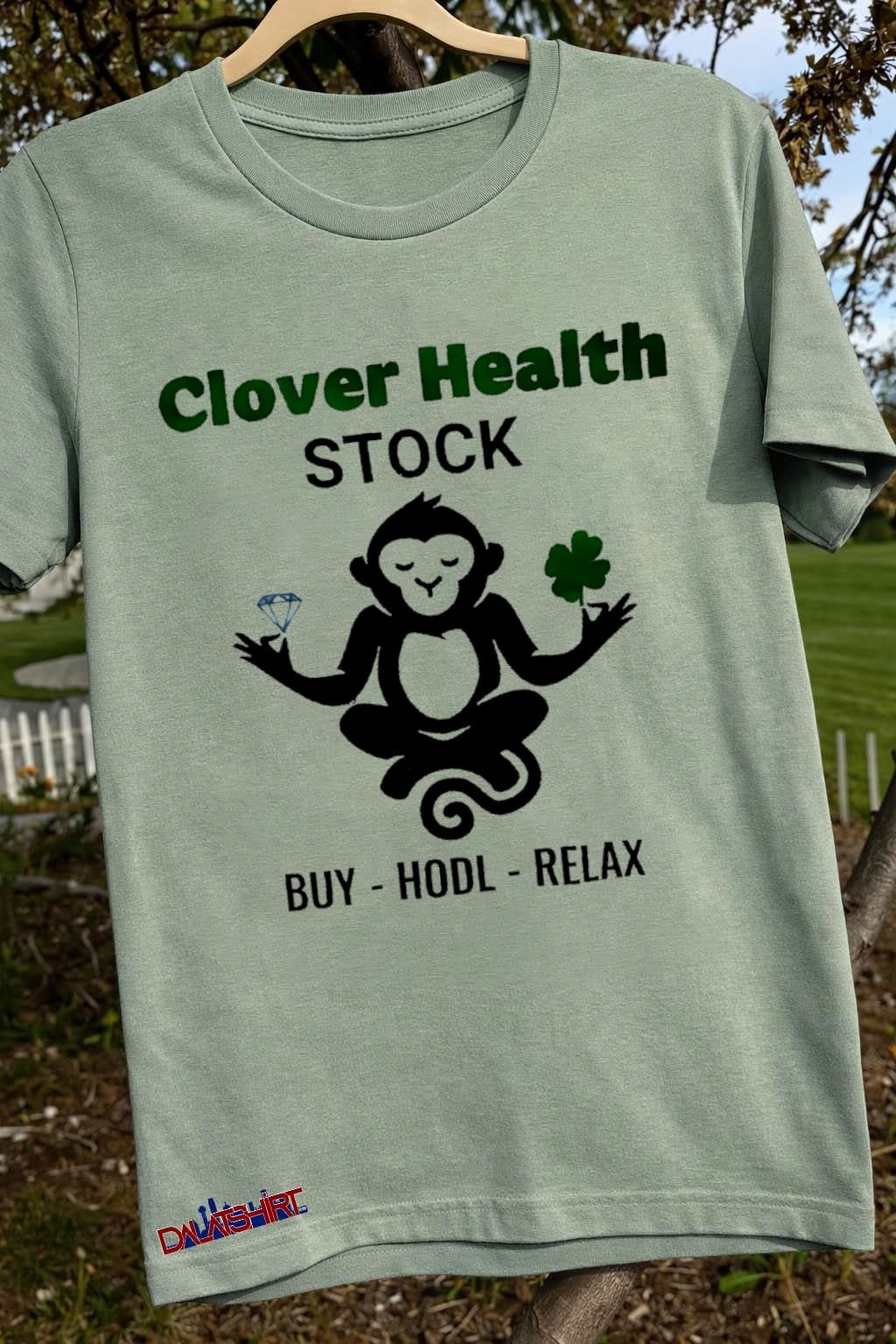 Clover Health Stock Monkey Diamond Clover Buy Hodl Relax shirt