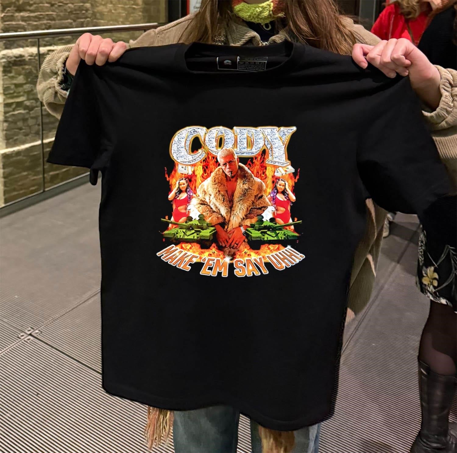 Cody Rhodes fur coat tanks Make ‘Em Say Uhh shirt