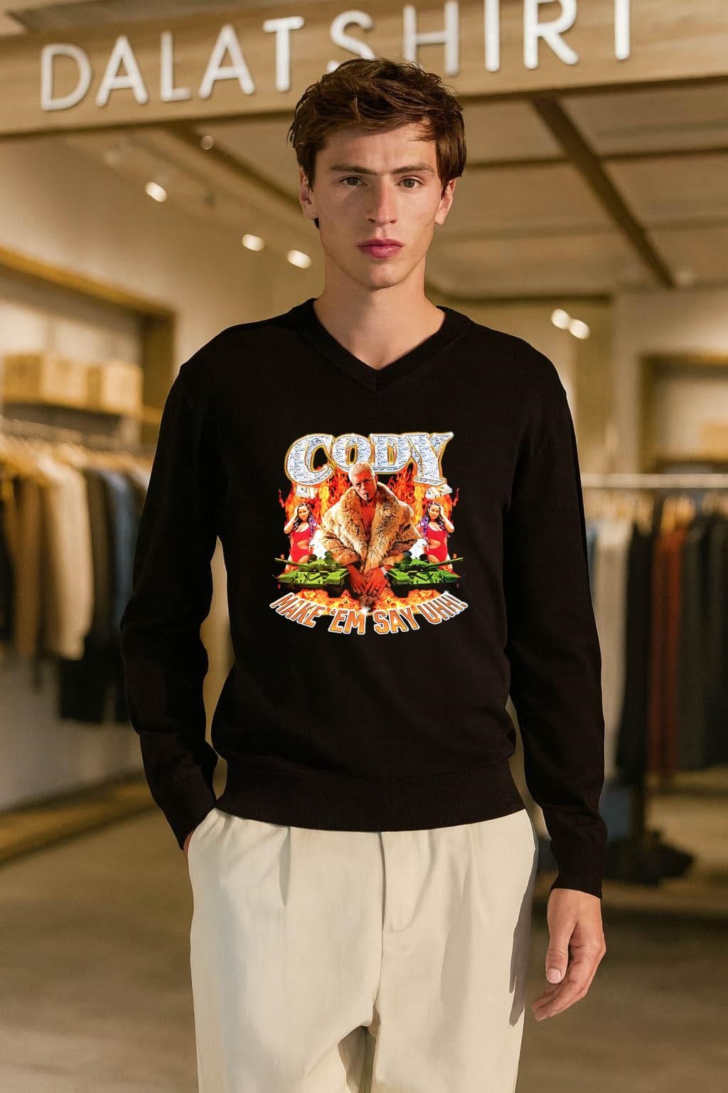 Cody Rhodes fur coat tanks Make ‘Em Say Uhh shirt