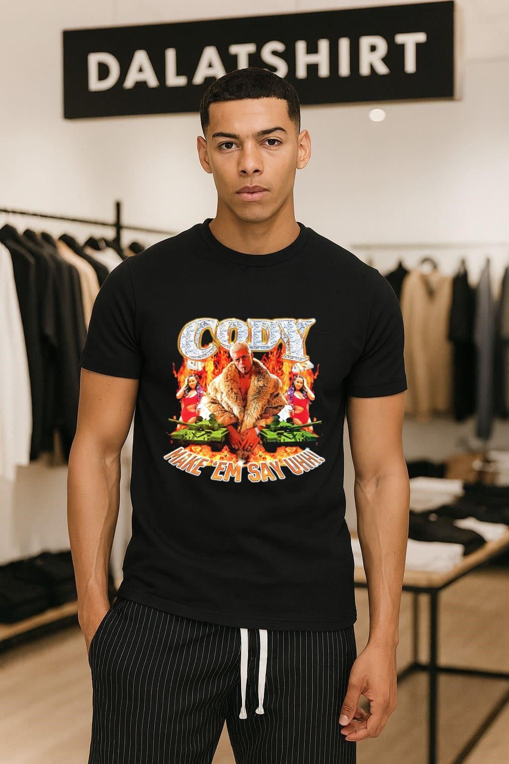 Cody Rhodes fur coat tanks Make ‘Em Say Uhh shirt