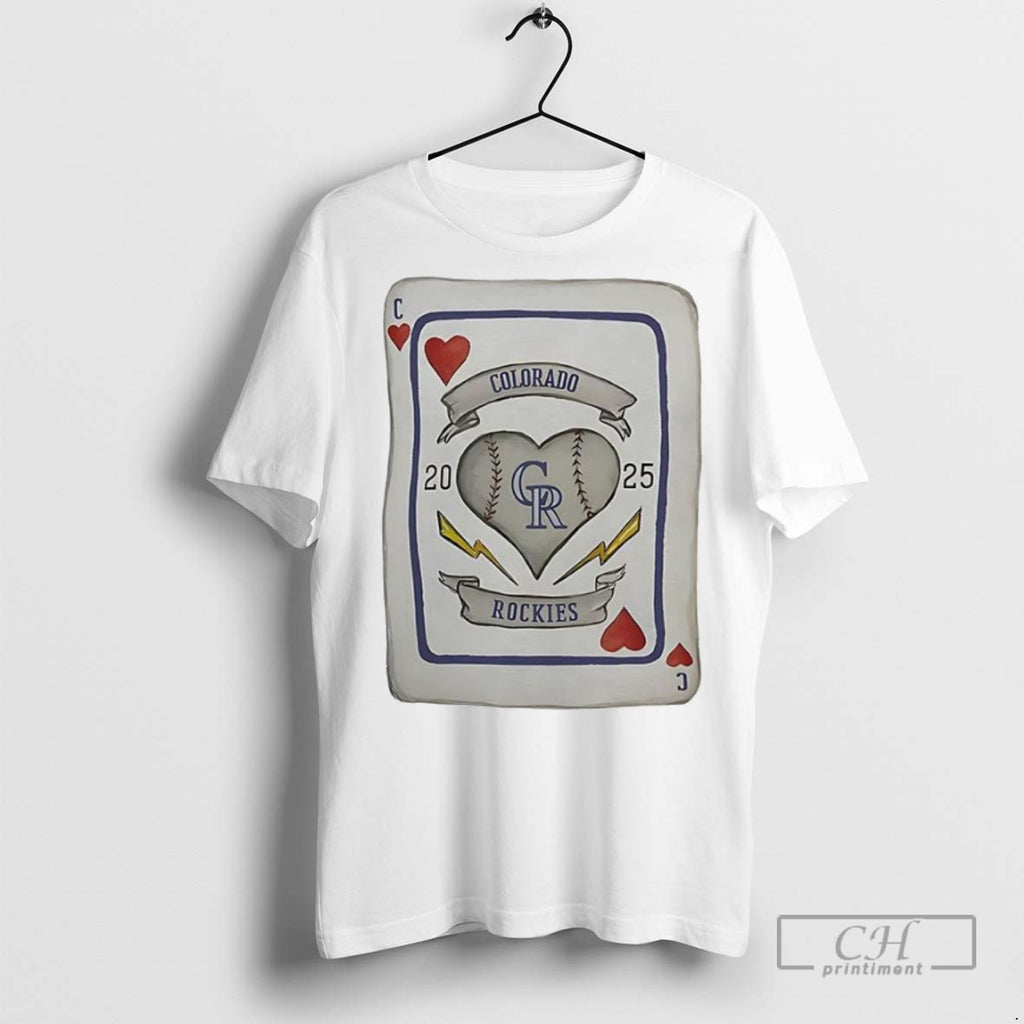 Colorado Rockies Basseball Card Heart X Tiny Turnip T Shirts