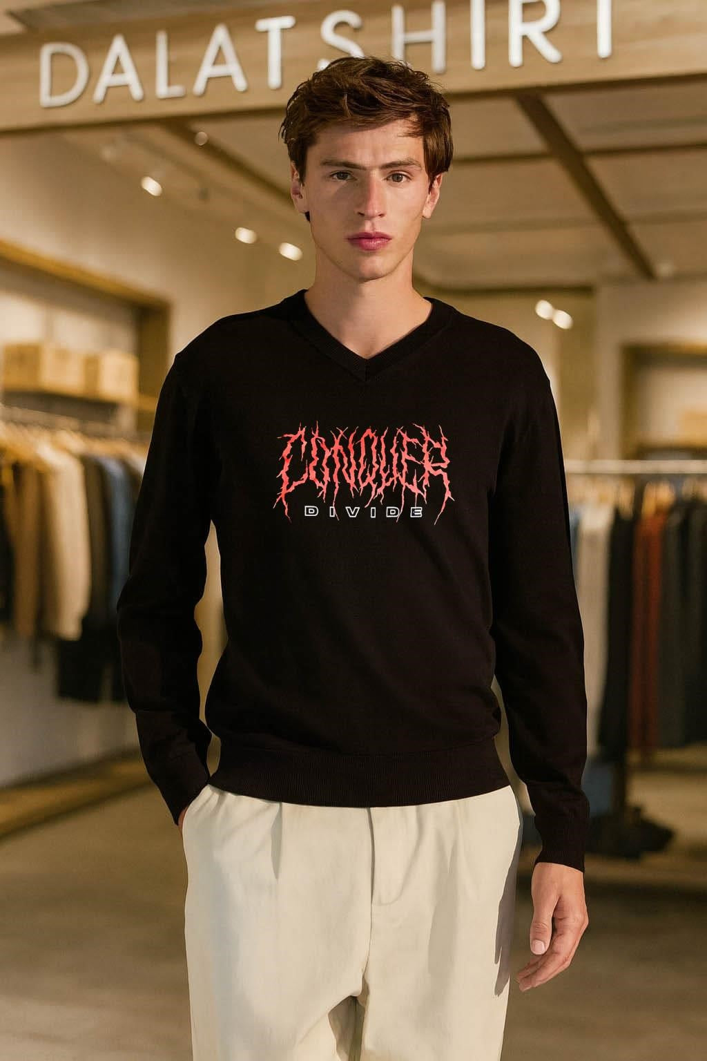 Conquer Divide Red Spiky Metal shirt