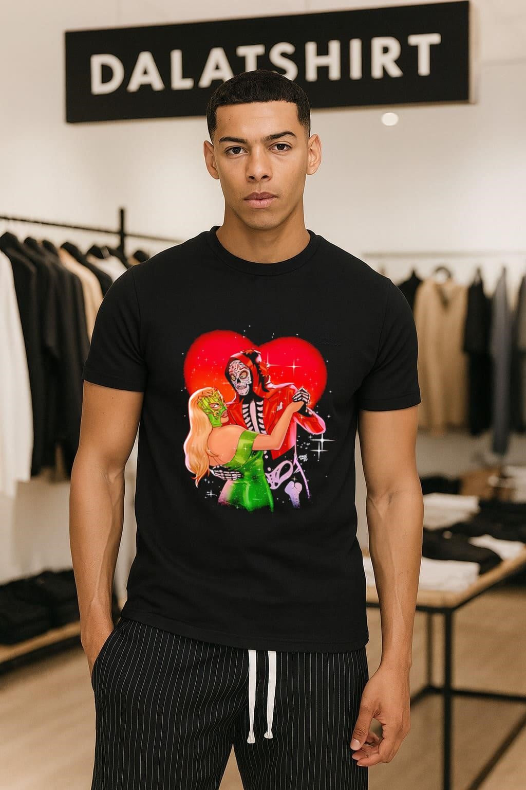 Contrallave X Spiderdave 2025 Skeleton And Masked Woman Dancing Love shirt