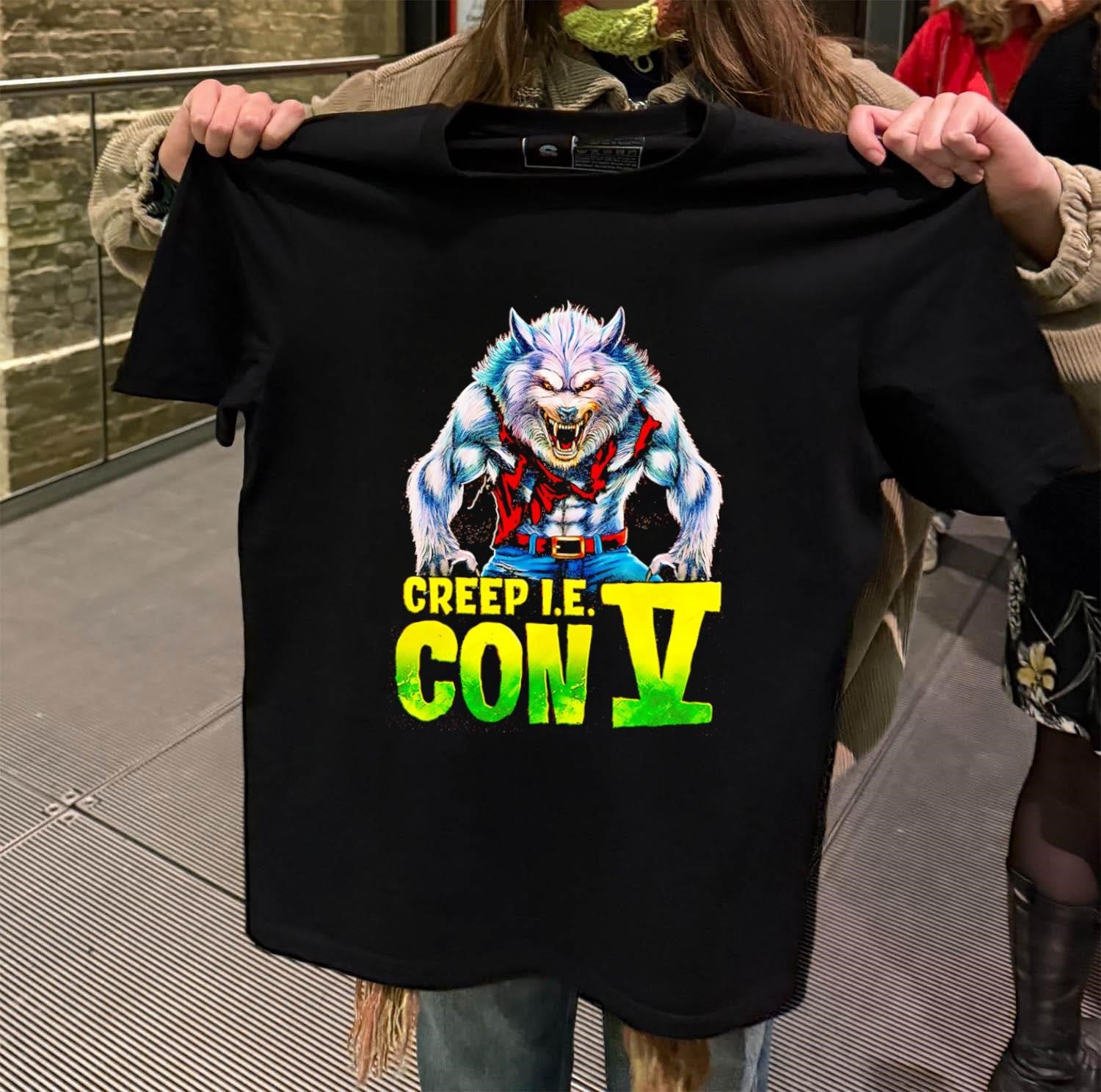 Creep I.E. Con V Angry Werewolf Monster Horror shirt