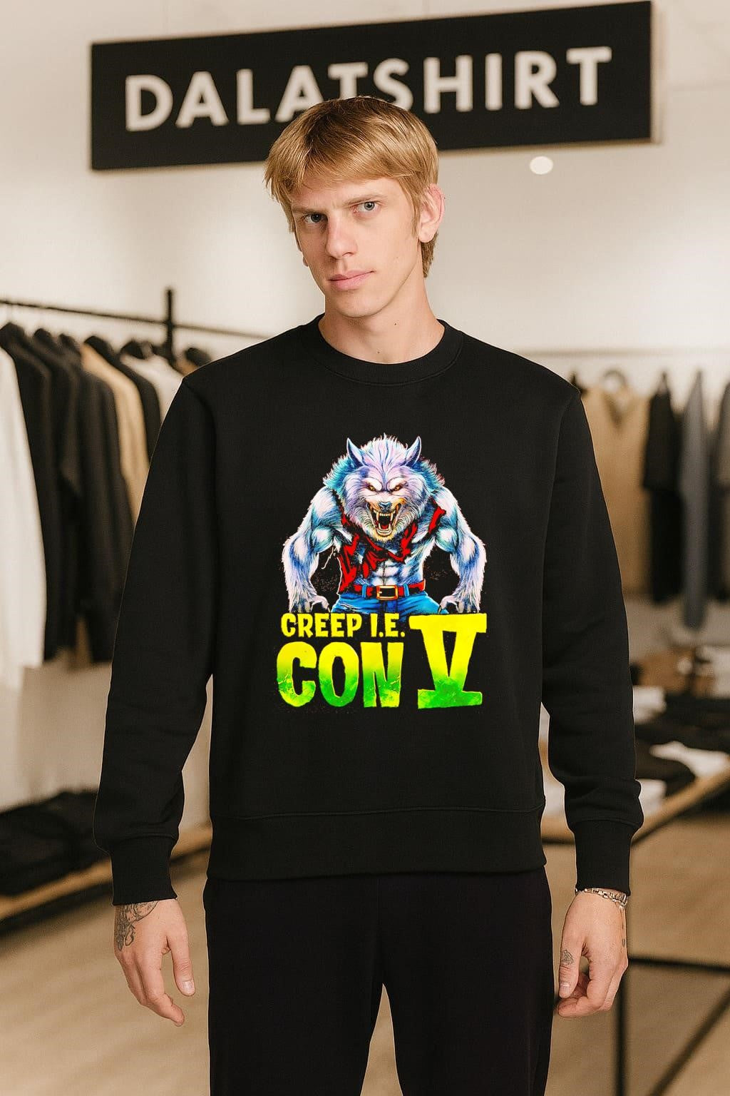 Creep I.E. Con V Angry Werewolf Monster Horror shirt